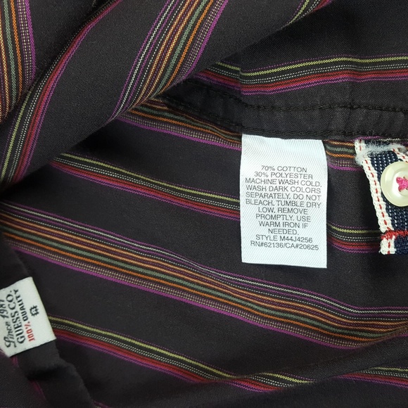 Guess Quality Striped Button Shirt French Cuff - Picture 5 of 8